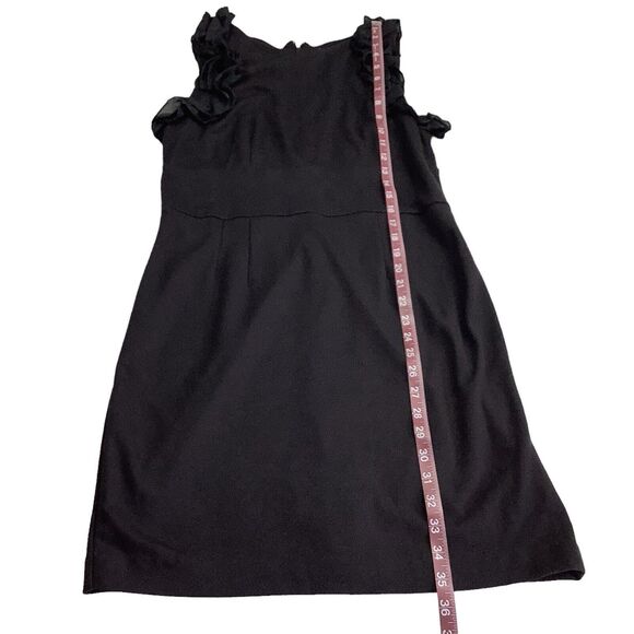 Carmen Marc Valvo Roma Midi Dress Women's 10 Sheath Ruffle Sleeveless Stretch - Picture 10 of 14